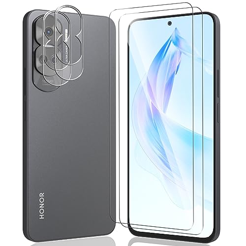 AnnhanT Schutzfolie für Honor 90 Lite Panzer Schutz Glas 2 Stück + Honor 90 Lite Kameraschutz Schutzglas 2 Stück - 9H Displayschutz/Kratzfest. Panzerfolie für Honor 90 Lite von AnnhanT