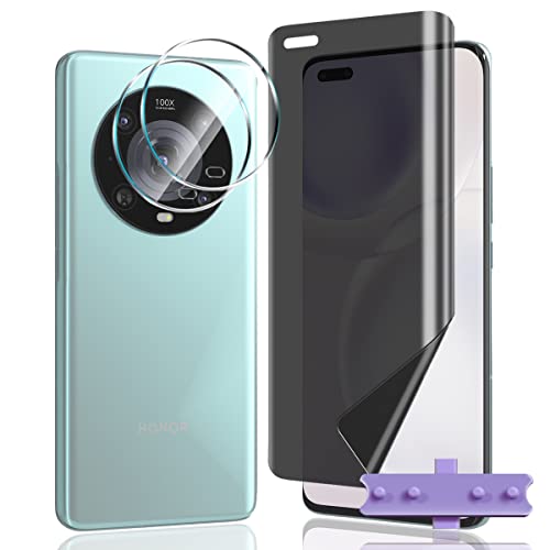 AnnhanT Schutzfolie für Honor Magic 4 Pro Sichtschut Weich TPU Folie 1 Stück + für Honor Magic 4 Pro Panzer Schutz Glas Kameraschutz 2 Stück - Anti-Spy Displayschutz für Magic 4 Pro von AnnhanT