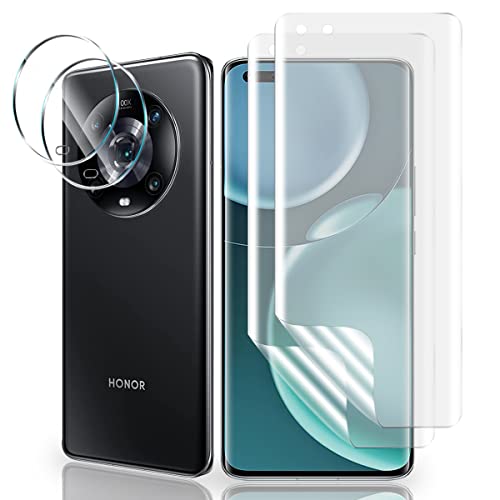 AnnhanT Schutzfolie für Honor Magic 4 Pro Weich TPU Folie 2 Stück + für Honor Magic 4 Pro Panzer Schutz Glas Kameraschutz 2 Stück - HD Vollständige Abdeckung von AnnhanT