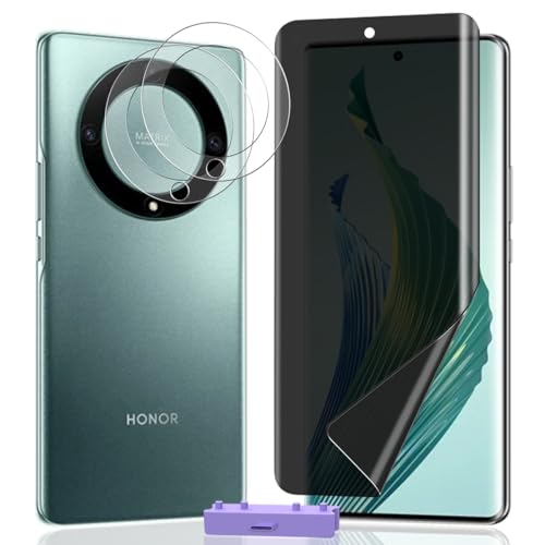 AnnhanT Schutzfolie für Honor Magic5 Lite Sichtschut Folie Weich TPU 1 Stück und Honor Magic5 Lite Panzer Schutz Glas Kameraschutz 2 Stück. Anti-Spy Privatsphäre für Honor Magic5 Lite Displayschutz von AnnhanT