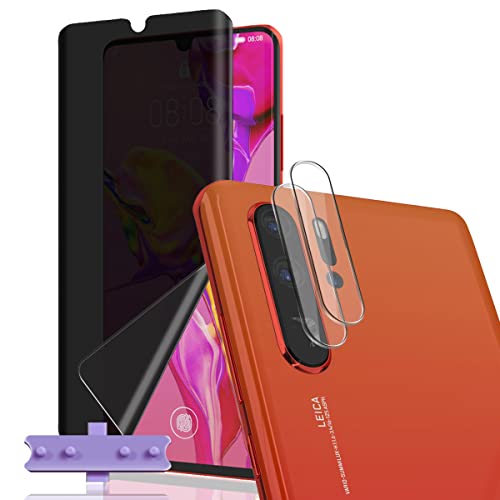 AnnhanT Schutzfolie für Huawei P30 Pro Sichtschut Weich TPU Folie 1 Stück + für Huawei P30 Pro Panzer Schutz Glas Kameraschutz 2 Stück - Anti-Spy Displayschutz Einfache Montage für Huawei P30 Pro von AnnhanT