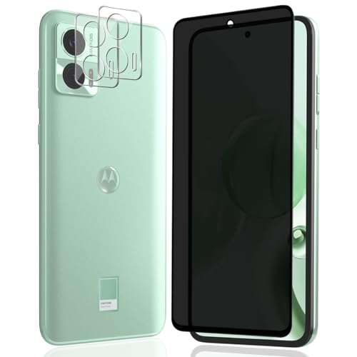 AnnhanT Schutzfolie für Motorola Edge 30 Neo Panzer Schutz Glas für Sichtschut 1 Stück + Edge 30 Neo Kameraschutz Schutzglas 2 Stück - 9H Kratzfest Panzerfolie/Anti-Spy für Motorola Edge 30 Neo 5G von AnnhanT