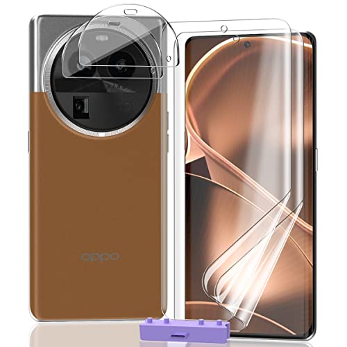 AnnhanT Schutzfolie für OPPO Find X6 Pro Weich TPU Folie 2 Stück + für OPPO Find X6 Pro Panzer Schutz Glas Kameraschutz 2 Stück - Einfache Montage HD Vollständige Abdeckung von AnnhanT