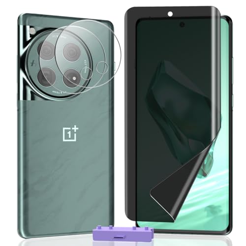 AnnhanT Schutzfolie für Oneplus 12, Sichtschut Schutzfolie Flexible TPU-Folie 1 Stück [Nicht-Glas] mit 2 Stück Kameraschutz. Kratzfest, Anti-Spy Folie für Oneplus 12 Schutzfolie von AnnhanT
