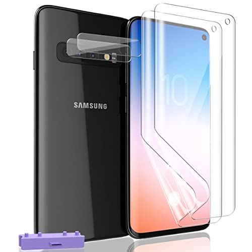 AnnhanT Schutzfolie für Samsung Galaxy S10 4G Weich TPU Folie 2 Stück + für Samsung Galaxy S10 4G Panzer Schutz Glas Kameraschutz 2 Stück - Einfache Montage HD Vollständige Abdeckung von AnnhanT