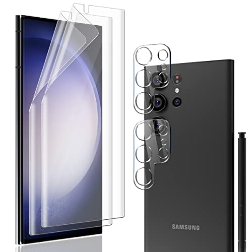 AnnhanT Schutzfolie für Samsung Galaxy S23 Ultra Weich TPU Folie 2 Stück + für Galaxy S23 Ultra Panzer Schutz Glas Kameraschutz 2 Stück - HD Vollständige Abdeckung von AnnhanT