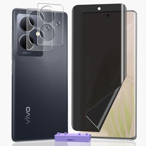 AnnhanT Schutzfolie für Vivo V29 Lite Sichtschut Folie Weich TPU 1 Stück und für Vivo V29 Lite Panzer Schutz Glas Kameraschutz 2 Stück. Anti-Spy Privatsphäre für Vivo V29 Lite Displayschutz von AnnhanT