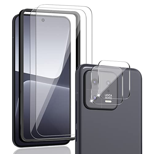 AnnhanT Schutzfolie für Xiaomi 13 Panzer Schutz Glas 2 Stück + Xiaomi 13 Kameraschutz Schutzglas 2 Stück - mit Positionierhilfe/9H/Kratzfest. Panzerfolie für Xiaomi 13 von AnnhanT