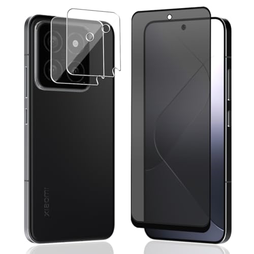 AnnhanT Schutzfolie für Xiaomi 14 Panzer Schutz Glas. für Xiaomi 14 Sichtschut 1 Stück und Xiaomi 14 Kameraschutz Schutzfolie 2 Stück. 9H Panzerfolie/Privatsphäre für Xiaomi 14 von AnnhanT