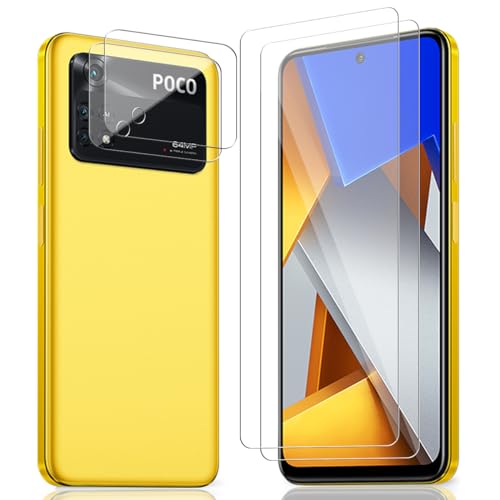 AnnhanT Schutzfolie für Xiaomi POCO M4 Pro 4G Panzer Schutz Glas 2 Stück + Xiaomi POCO M4 Pro 4G Kameraschutz Schutzglas 2 Stück - 9H Panzerfolie/Kratzfest. Displayschutz für POCO M4 Pro 4G von AnnhanT