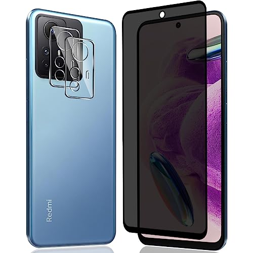 AnnhanT Schutzfolie für Xiaomi Redmi Note 12S Panzer Schutz Glas für Sichtschut 1 Stück + Xiaomi Redmi Note 12S Kameraschutz Schutzglas 2 Stück - 9H Panzerfolie/Anti-Spy von AnnhanT