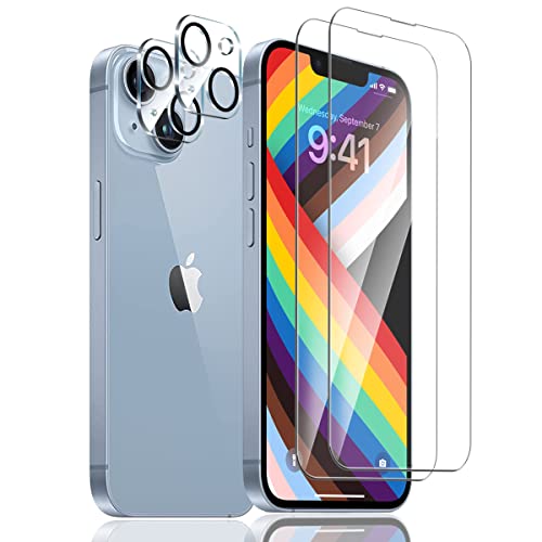 AnnhanT Schutzfolie für iPhone 14 Plus Panzer Schutz Glas [2 Stück] + iPhone 14 Plus Kameraschutz Panzerfolie [2 Stück] - 9H Panzerglasfolie/Kratzfest. von AnnhanT