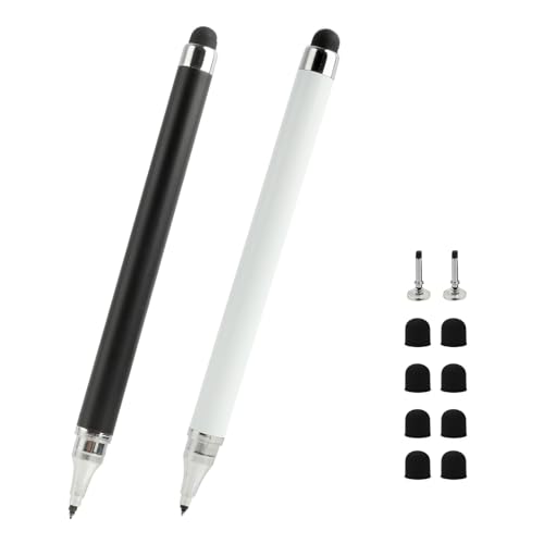 2 stück Touchscreen Stift tabletstift Universeller Tablet-Stift mit Dual-Tip, Präzisionsspitze ohne Aufladen, Magnetische Befestigung, Geeignet für iOS, Android, Surface & Smartphones, Schwarz & Weiß 2 stück Touchscreen Stift tabletstift Universeller Tablet-Stift mit Dual-Tip, Präzisionsspitze ohne Aufladen, Magnetische Befestigung, Geeignet für iOS, Android, Surface & Smartphones, Schwarz & Weiß von Annlpoy