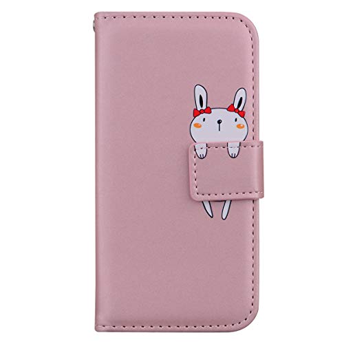 Annuo handyhülle Samsung A5 2017 Hülle Stoßfeste Brieftasche Cartoon süßes Muster Handytasche Samsung Galaxy A5 2017 etui klapphülle Wallet Schutzhülle Samsung A5 2017 Tasche Leder Rosa von Annuo