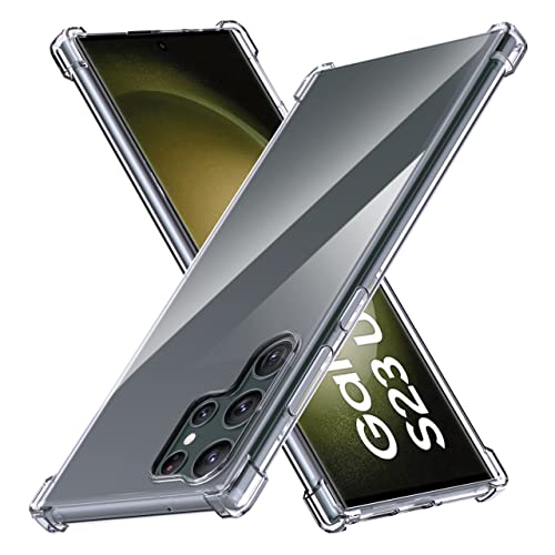 Anoowkoa Handyhülle Samsung Galaxy S23 Ultra Hülle CASE Cover[Transparent Silikon Handy Hüllen] [Stoßfest Kratzfest ] Dünne Durchsichtige TPU Schutzhülle von Anoowkoa