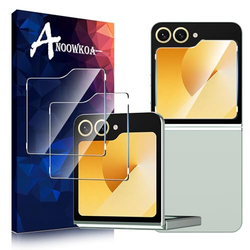 Anoowkoa Panzerglas für Samsung Galaxy Z Flip 6 2 Stück Schutzfolie 9H Härte Gehärtete Folie HD Vollbild Handyfolie Hartglas Anti-Kratzer Displayfolie von Anoowkoa