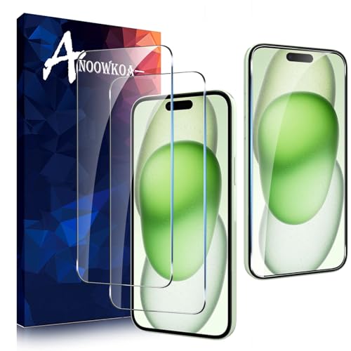 Anoowkoa Panzerglas für iPhone 15 Plus/iPhone 15 Pro Max 2 Stück Schutzfolie 9H Härte Gehärtete Folie HD Vollbild Handyfolie Hartglas Anti-Kratzer Displayfolie von Anoowkoa