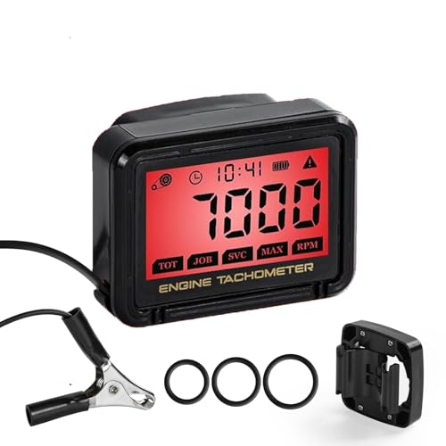 Universal Digital Drehzahlmesser, Präzises LCD Tachometer mit Drahtloser Induktion (0-18.000 U/min) für Motorrad, Rasenmäher, Schneemobil - Mit Akku-Überwachung, Nachtsicht & Wartungsfunktion von Anosuwa
