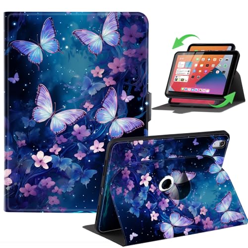 Anpredo 360 Grad drehbare Hülle für Apple iPad 10th Generation 10.9 Zoll, iPad 10 Gen 2022 (A2696 A2757), Auto Wake/Sleep, Magnetverschluss, Schutzhülle Tablet Cover mit Multi-Winkel-Ständer, Blau von Anpredo