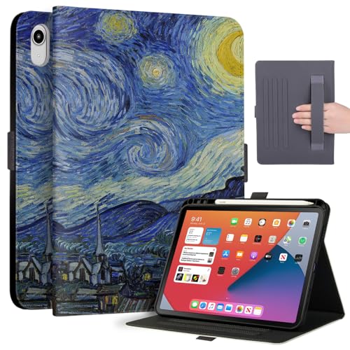 Anpredo Hülle für iPad 10. Generation 10,9 Zoll mit Stifthalter, Magnetverschluss, Premium PU und weiche TPU Rückseite, Hüllen für iPad 10 Gen 2022, Sternennacht von Anpredo