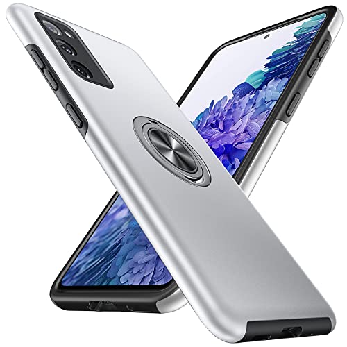 Anqrp Hiddenian Serier Hülle für Samsung Galaxy S20 FE 4G/5G, [Eingebetteter Ständer] [Wärmeableitung] Schwerlast Mehrschichtig Ständer Schutzhülle für Samsung Galaxy S20 FE (6,5 Zoll), Silber von Anqrp