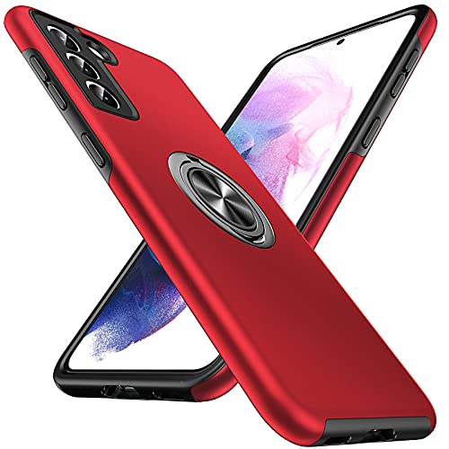 Anqrp Hiddenian Serier Hülle für Samsung Galaxy S21 Plus, [Eingebetteter Ständer] [Wärmeableitung] Schwerlast Mehrschichtig Schutzstoßstange Schutzhülle für Samsung Galaxy S21 Plus (6,7 Zoll), Rot von Anqrp