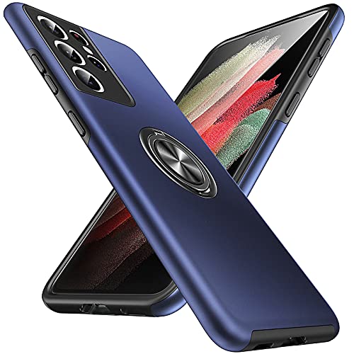 Anqrp Hiddenian Serier Hülle für Samsung Galaxy S21 Ultra 5G, [Eingebetteter Ständer] [Wärmeableitung] Mehrschichtig Schutzstoßstange Schutzhülle für Samsung Galaxy S21 Ultra (6,8 Zoll), Blau von Anqrp