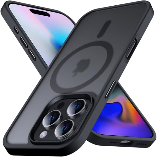 Anqrp Kada Serie für iPhone 16 Pro Hülle, [Strong Magnets Compatible mit MagSafe] [Induktive Aufladung Matte Schutzhülle] Military Stoßfest Handyhülle 6.3 Zoll, Schwarz von Anqrp