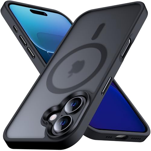 Anqrp Kada Serie für iPhone 16 Hülle, [Strong Magnets Compatible mit MagSafe] [Induktive Aufladung Matte Schutzhülle] Military Stoßfest Handyhülle 6.1 Zoll, Schwarz von Anqrp