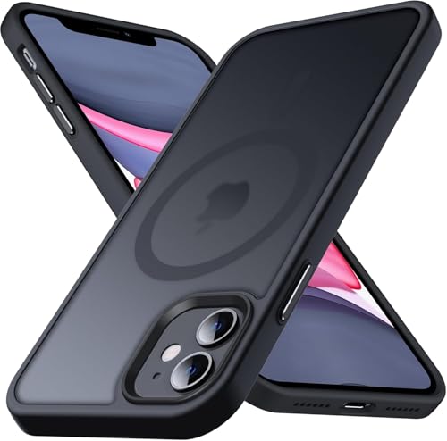 Anqrp Kada Seriesr Kompatibel mit iPhone 11 Hülle, [mit MagSafe] [Transluzente Matte Schutzhülle] Military Grade Eckige Handyhülle für iPhone 11 6.1 Zoll, Schwarz von Anqrp