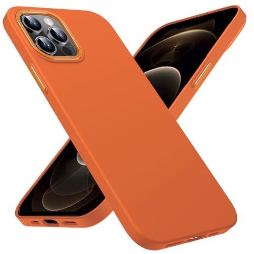 Anqrp Ultra Dünn für iPhone 12 Hülle, für iPhone 12 Pro Hülle, Slim Stoßfest Kratzfest Handyhülle für iPhone 12/12 Pro Schutzhülle, Orange von Anqrp