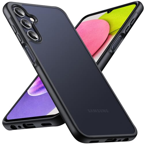 Anqrp Zero Serie für Samsung Galaxy A15 Hülle 4G/5G, [Unterstützung für Induktives Laden] [Durchscheinende Matte Dünn Handyhülle] Stoßfest Slim Schutzhülle, Schwarz von Anqrp