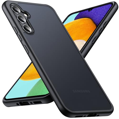 Anqrp Zero Serie für Samsung Galaxy A34 Hülle 5G, [Unterstützung für Induktives Laden] [Durchscheinende Matte Dünn Handyhülle] Stoßfest Slim Schutzhülle, Schwarz von Anqrp