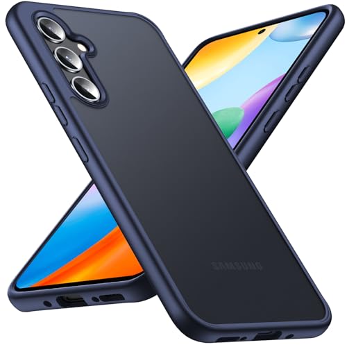 Anqrp Zero Serie für Samsung Galaxy A54 Hülle 5G, [Unterstützung für Induktives Laden] [Durchscheinende Matte Dünn Handyhülle] Stoßfest Slim Schutzhülle, Blau von Anqrp