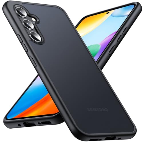 Anqrp Zero Serie für Samsung Galaxy A54 Hülle 5G, [Unterstützung für Induktives Laden] [Durchscheinende Matte Dünn Handyhülle] Stoßfest Slim Schutzhülle, Schwarz von Anqrp