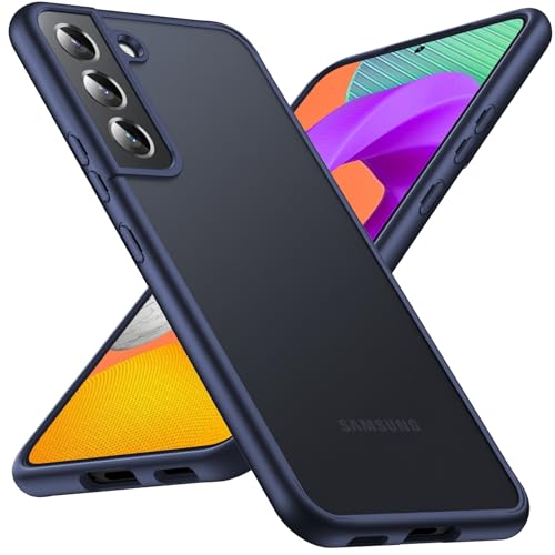 Anqrp Zero Serie für Samsung Galaxy S22 Hülle 5G, [Unterstützung für Induktives Laden] [Durchscheinende Matte Dünn Handyhülle] Stoßfest Slim Schutzhülle, Blau von Anqrp