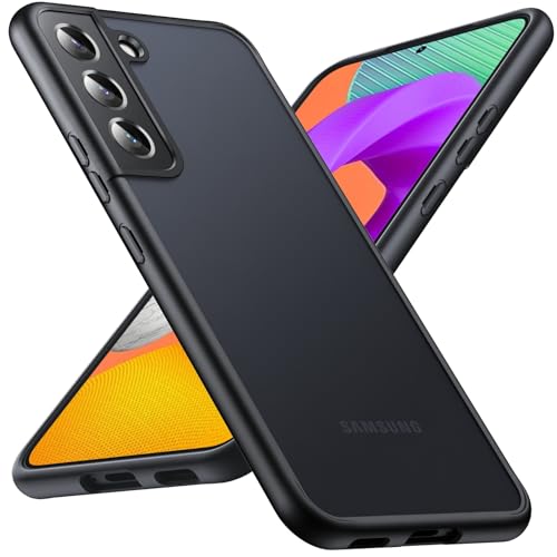Anqrp Zero Serie für Samsung Galaxy S22 Hülle 5G, [Unterstützung für Induktives Laden] [Durchscheinende Matte Dünn Handyhülle] Stoßfest Slim Schutzhülle, Schwarz von Anqrp