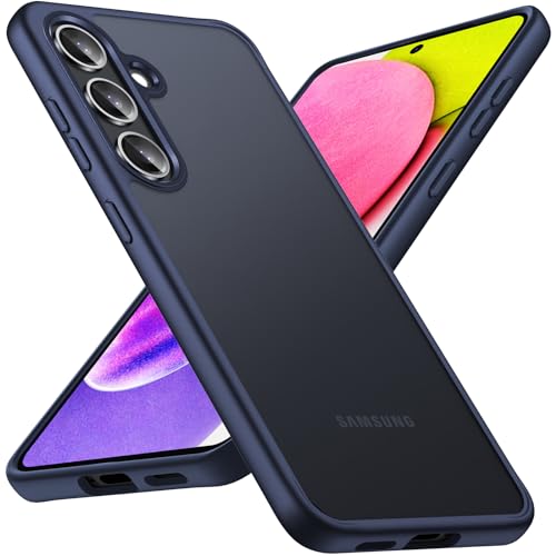 Anqrp Zero Serie für Samsung Galaxy S24 Hülle 5G, [Unterstützung für Induktives Laden] [Durchscheinende Matte Dünn Handyhülle] Stoßfest Slim Schutzhülle, Blau von Anqrp