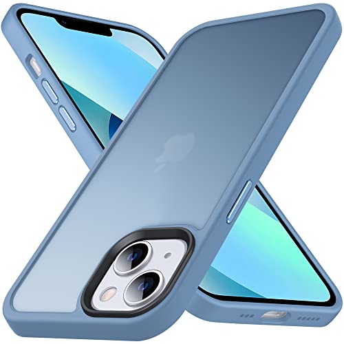 Anqrp Zero Seriesr Kompatibel mit iPhone 13 Mini Hülle, Minimalistische Transluzente Matte Schutzhülle, Military Grade Handyhülle für iPhone 13 Mini mit Flüssig Silikon 5.4 Zoll, Blau von Anqrp