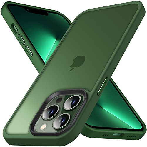 Anqrp Zero Seriesr für iPhone 13 Pro Hülle, Transluzente Matte Slim Schutzhülle, Military Stoßfest Handyhülle für iPhone 13 Pro mit Rhinoshield 6,1 Zoll, Dunkelgrün von Anqrp