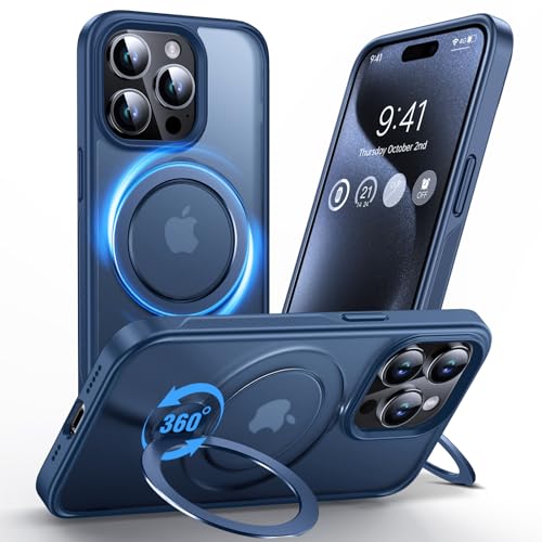 Anqrp für iPhone 15 Pro Hülle mit 360° Magnetischer Verstellbarem Ständer, Compatible with MagSafe, Anti-Rutsch Handyhülle für iPhone 15 Pro Militärische Grade Robuste Schutzhülle Blau Anqrp für iPhone 15 Pro Hülle mit 360° Magnetischer Verstellbarem Ständer, Compatible with MagSafe, Anti-Rutsch Handyhülle für iPhone 15 Pro Militärische Grade Robuste Schutzhülle Blau von Anqrp