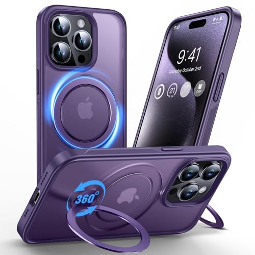 Anqrp 360° All-in-One-Ständerhülle für iPhone 15 Pro Hülle mit Rotierbarem Magnetischem Ständerringhalter, Stoßfeste MIL-Grade-iPhone 15 Pro Handyhülle 6,1 Zoll, Lila Anqrp 360° All-in-One-Ständerhülle für iPhone 15 Pro Hülle mit Rotierbarem Magnetischem Ständerringhalter, Stoßfeste MIL-Grade-iPhone 15 Pro Handyhülle 6,1 Zoll, Lila von Anqrp