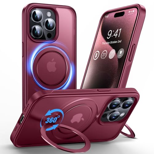 Anqrp 360° All-in-One-Ständerhülle für iPhone 15 Pro Hülle mit Rotierbarem Magnetischem Ständerringhalter, Stoßfeste MIL-Grade-iPhone 15 Pro Handyhülle 6,1 Zoll, Rot Anqrp 360° All-in-One-Ständerhülle für iPhone 15 Pro Hülle mit Rotierbarem Magnetischem Ständerringhalter, Stoßfeste MIL-Grade-iPhone 15 Pro Handyhülle 6,1 Zoll, Rot von Anqrp