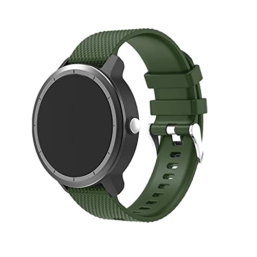 Anrir Vivoactive 3 Uhrenarmband, 20 mm Silikonbänder für Garmin Vivoactive 3/Forerunner 645 Music/Galaxy 42 mm/Galaxy Watch 3 41 mm/Galaxy Watch Active 2 40 mm/44 mm, Armeegrün von Anrir