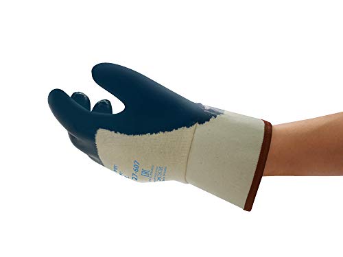 Ansell ActivArmr 27-607 Öl Abweisende Handschuhe, Mechanikschutz, Blau, Größe 11 (12 Paar) von Ansell