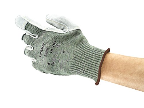 Ansell ActivArmr 70-765 Arbeitshandschuhe, Mechanikschutz, Schnittschutz, Industrie und Mechaniker Handschuhe, Montagehandschuh, Damen Herren, Grün/Grau, Größe XL (12 Paar) von Ansell