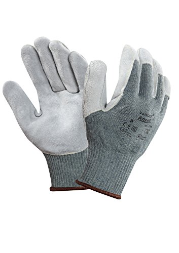 Ansell ActivArmr 70-765 Arbeitshandschuhe, Mechanikschutz, Schnittschutz, Industrie und Mechaniker Handschuhe, Montagehandschuh, Damen Herren, Grün/Grau, Größe M (12 Paar) von Ansell