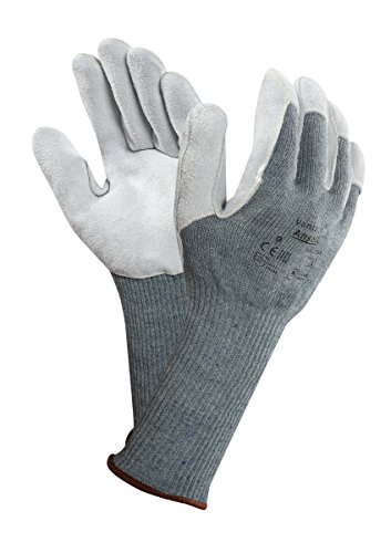 Vantage Ansell ActivArmr 70-766 Arbeitshandschuhe, Mechanikschutz, Schnittschutz, Industrie und Mechaniker Handschuhe, Montagehandschuh, Damen Herren, Grün/Grau, Größe S (12 Paar) von Ansell