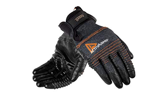 Ansell ActivArmr 97-008 Arbeitshandschuhe, Mehrzweckhandschuhe, Mechanikschutz-Handschuh, Industrie PSA, Schwarz, Größe L (1 Paar) von Ansell