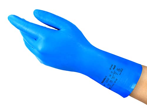 Ansell AlphaTec 37-310 Mehrzweckhandschuhe aus Nitril, Chemikalienschutz, Lebensmittel Geeignet, Wiederverwendbare Nitrilhandschuhe, Hausputz, Haushalt, Kochen, Blau, Größe XL (12 Paar) von Ansell